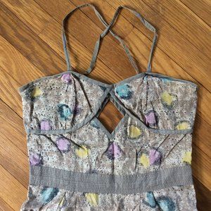 Soundgirl Summer Retro Cotton Print Dress w Cutout